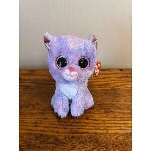 Ty Beanie Boos CASSIDY the 6" Purple Cat Stuffed Animal Toy Plush MWMTs NEW 2021